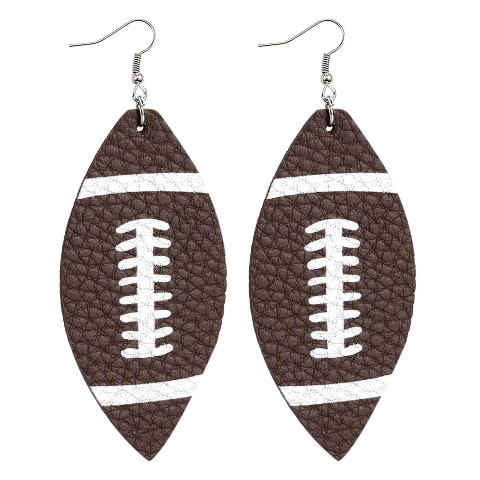 thumbnail image 2 of Pendientes de voleibol de las mujeres de fútbol de impresión de cuero de los deportes de baloncesto Pendientes dobles, 2 of 2